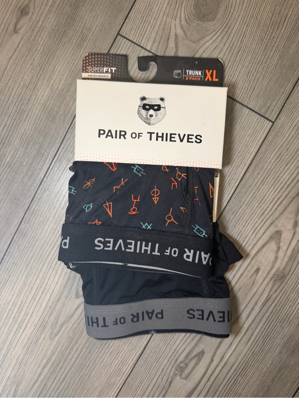 Pair of Thieves Men’s Black Boxer Trunks- 2-Pack Size XL